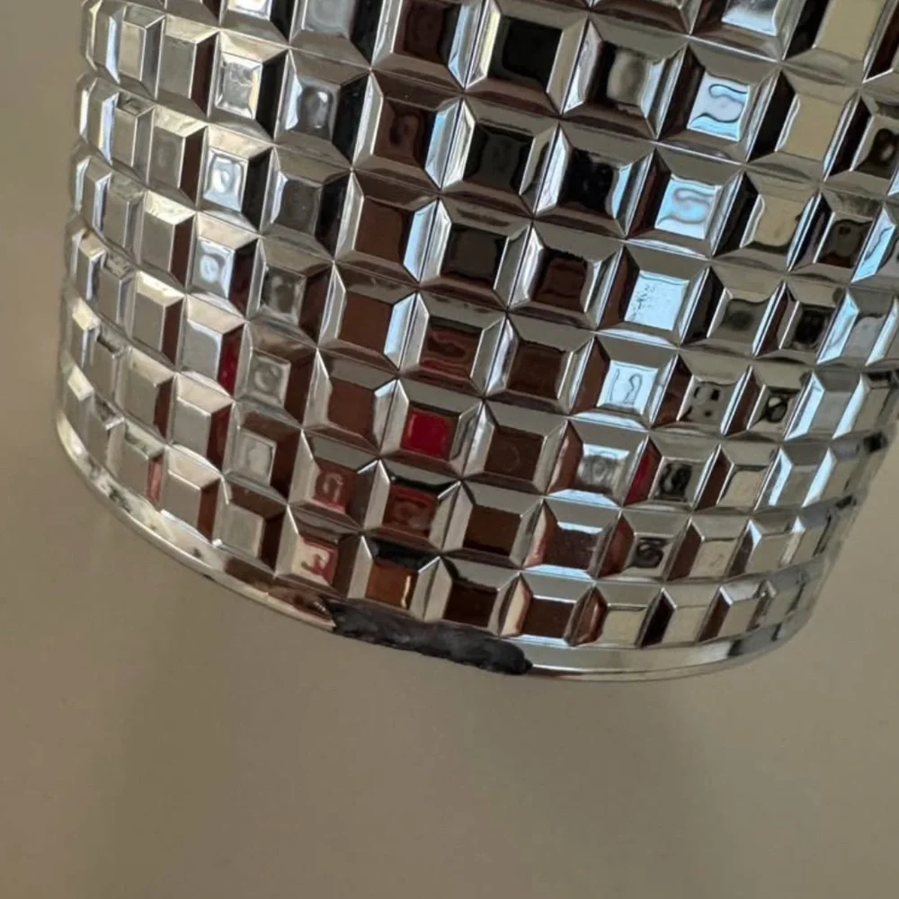 Starbucks Tumbler Rare Disco Silver Chrome Mirror Grid 24oz New